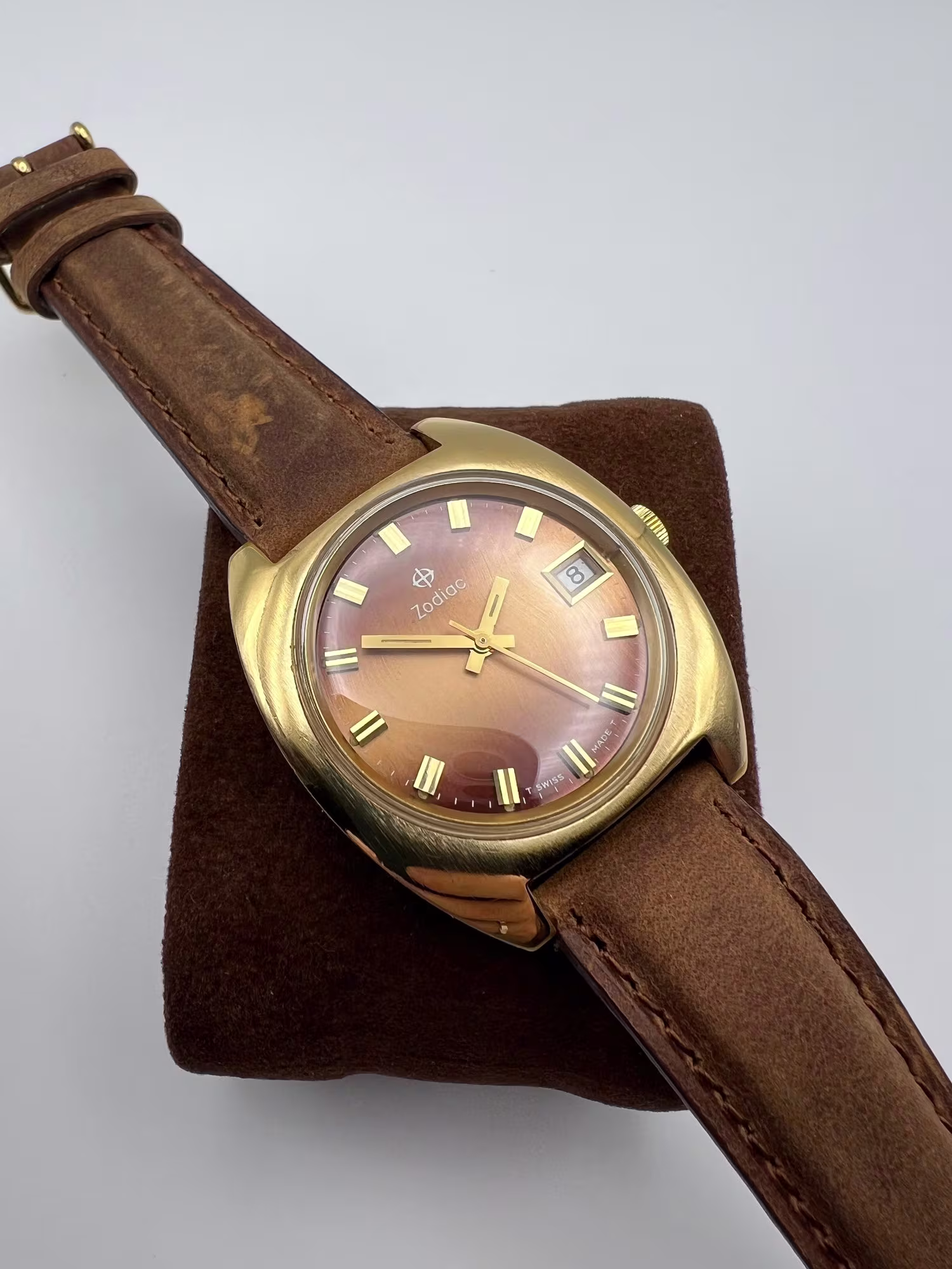 Zodiac Hermetic Three-Hand 1970s — dial straight on
