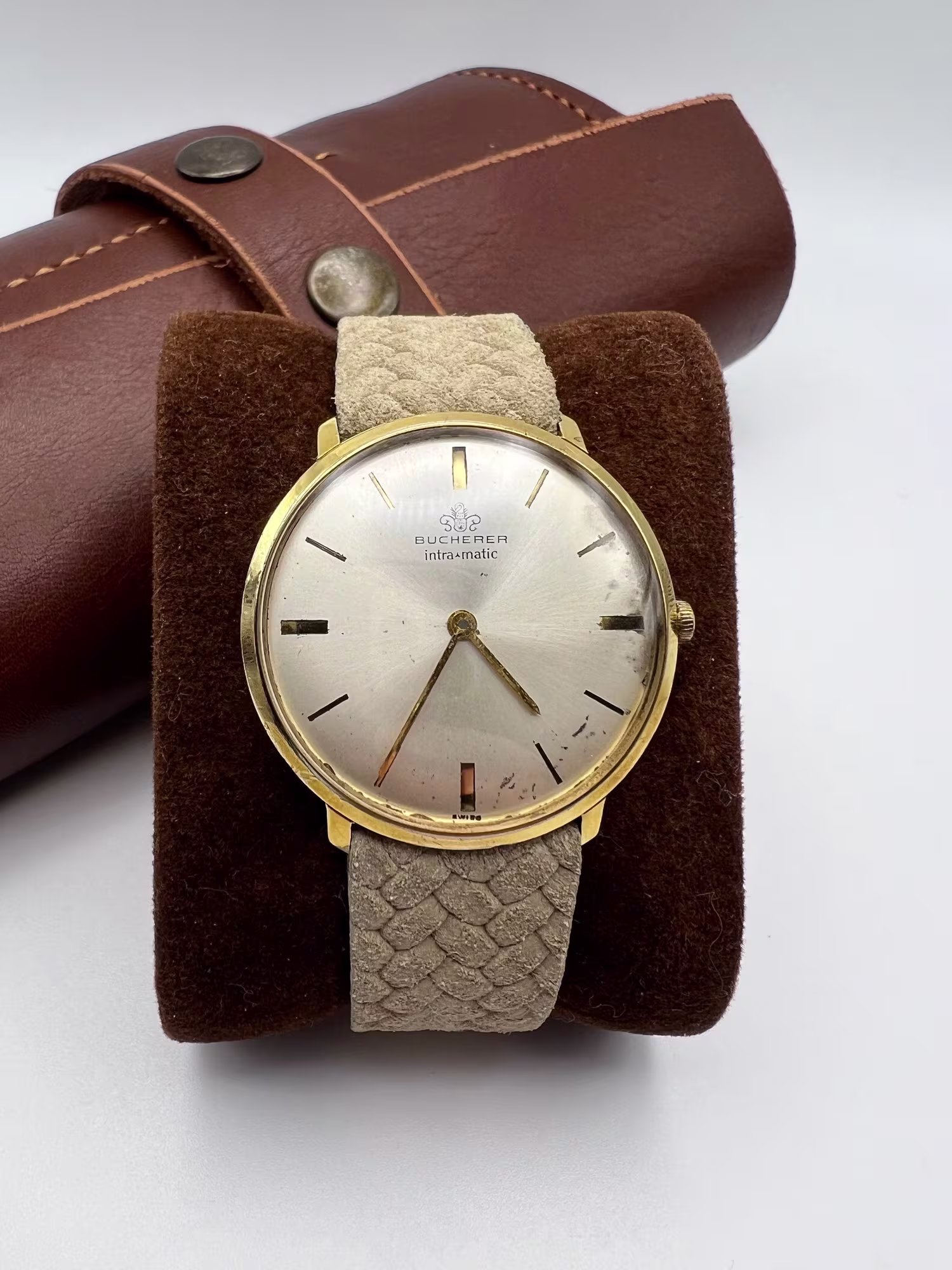 Bucherer Intra-matic Dress Watch, 1960s — dial straight on