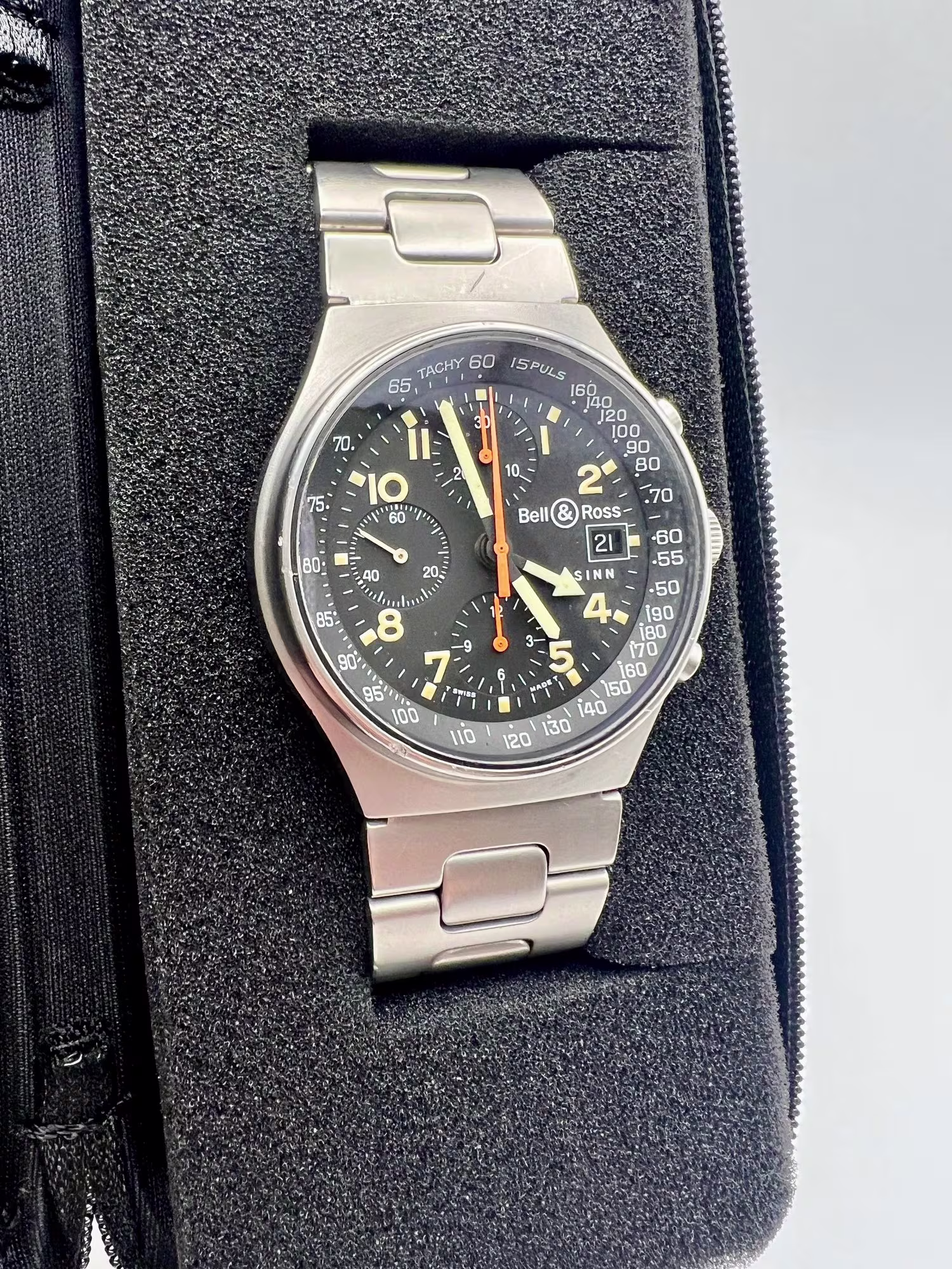 Bell & Ross by Sinn 144 St GMT Ref. 322 Cal. 7754 Stainless Steel 41mm Chronograph from 1990s