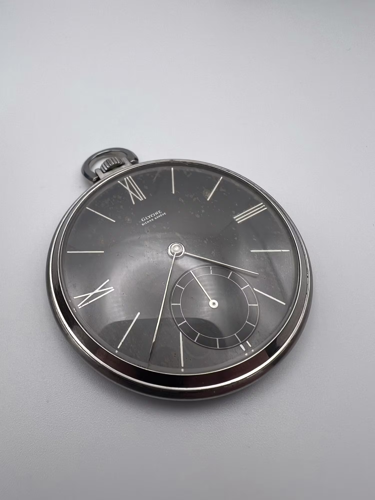 Glycine Pocket Watch, Dress, 1940s, dial straight on