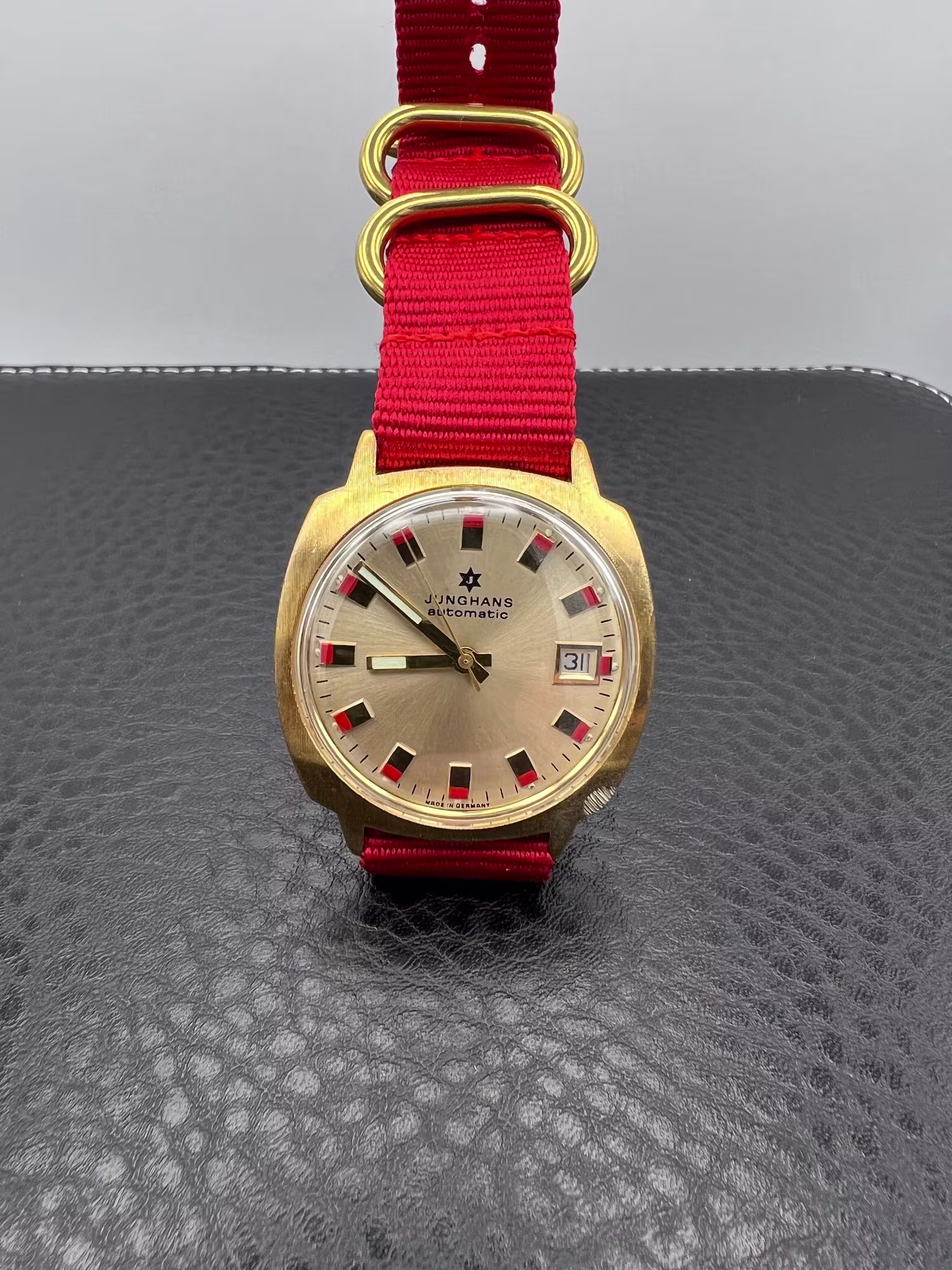 Junghans Automatic Date Three-hand, 1970s — dial straight on