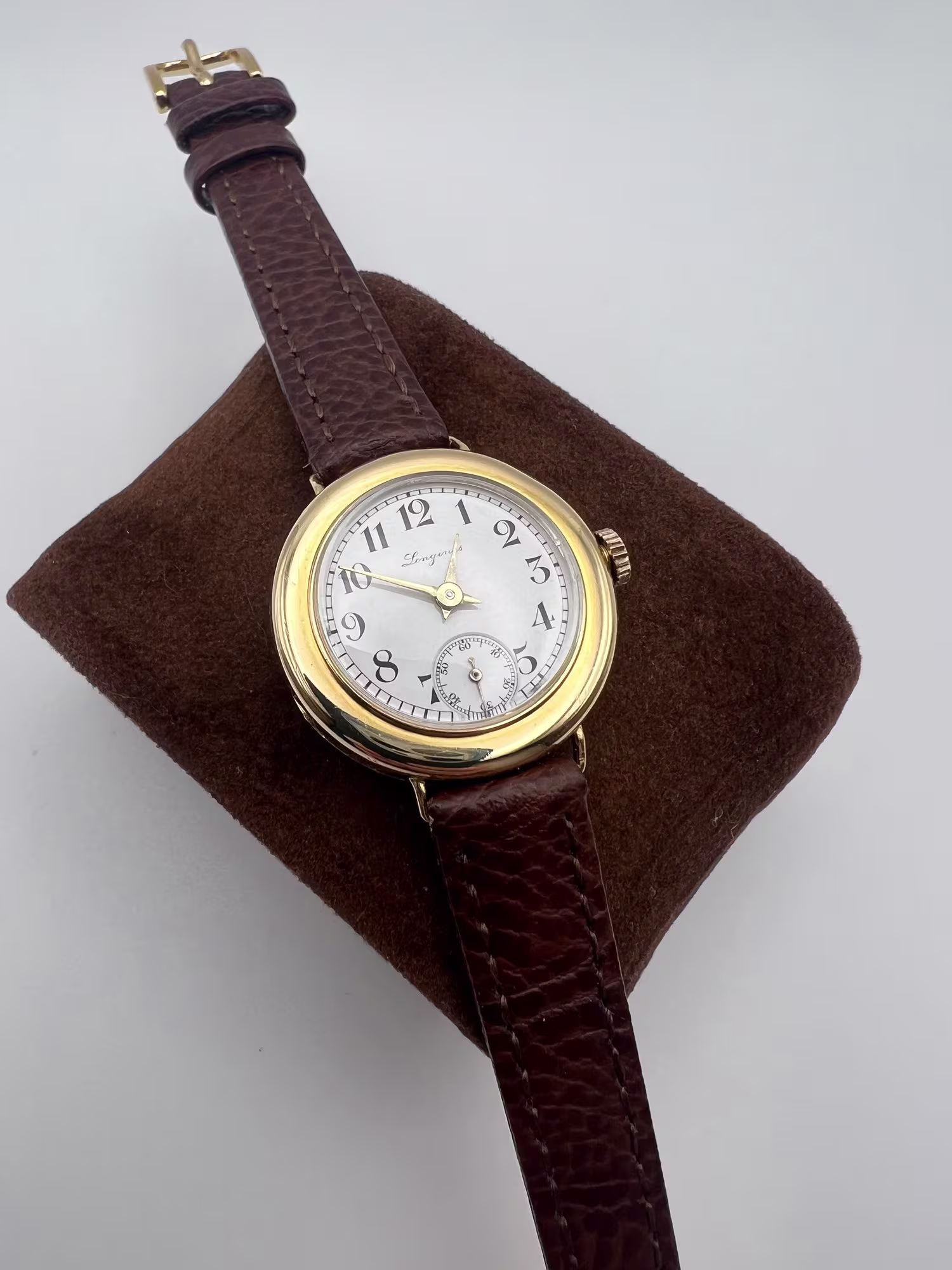 Longines 18K Gold Dress Watch, 1910s, dial straight on