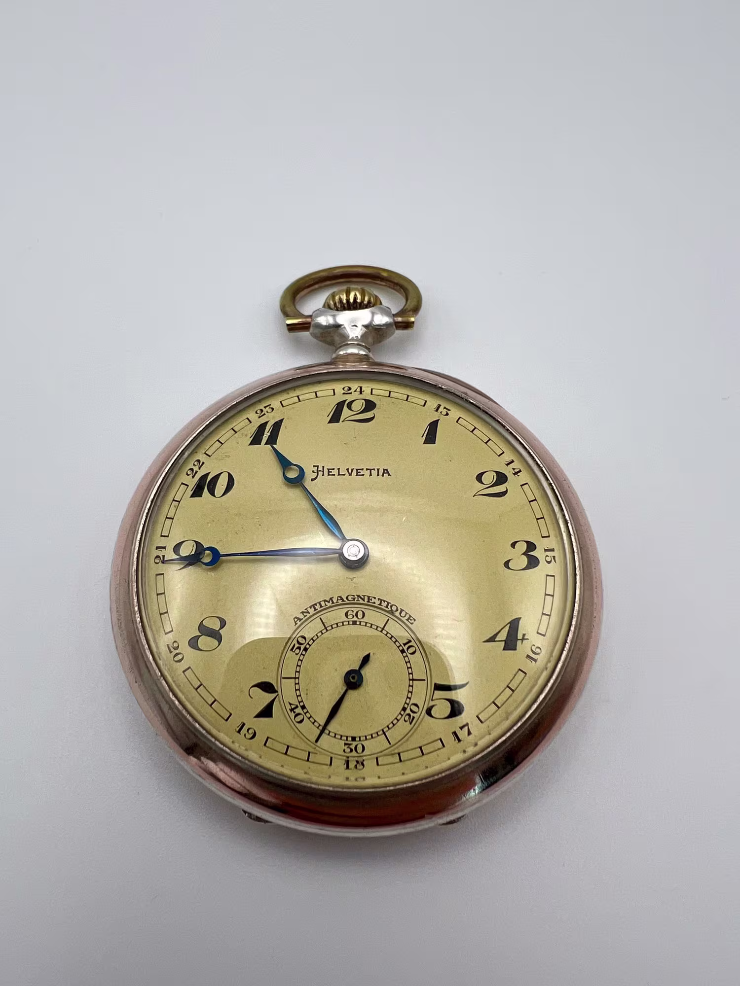 Helvetia Dress Pocket Watch, 1920s, dial straight on