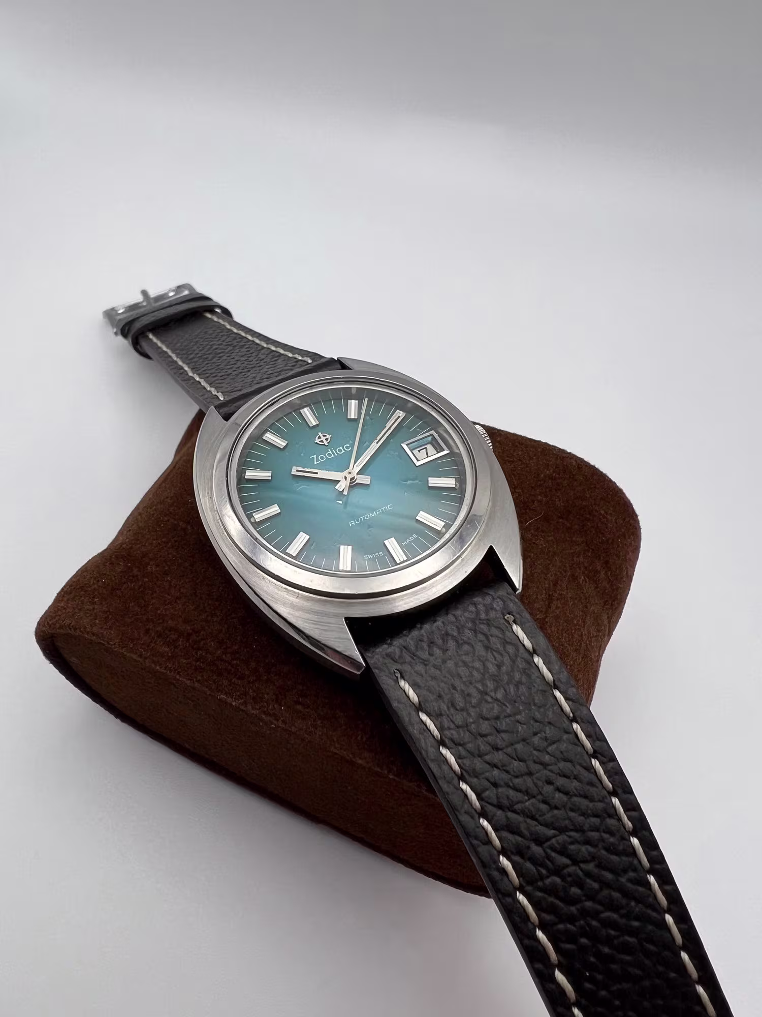 Zodiac Hermetic Automatic, 1970s — dial straight on