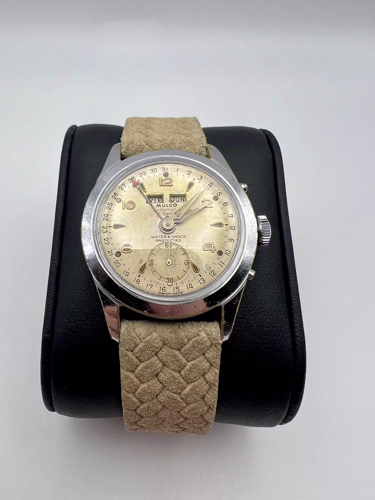 Mulco Triple Calendar Automatic, 1950s, dial straight on