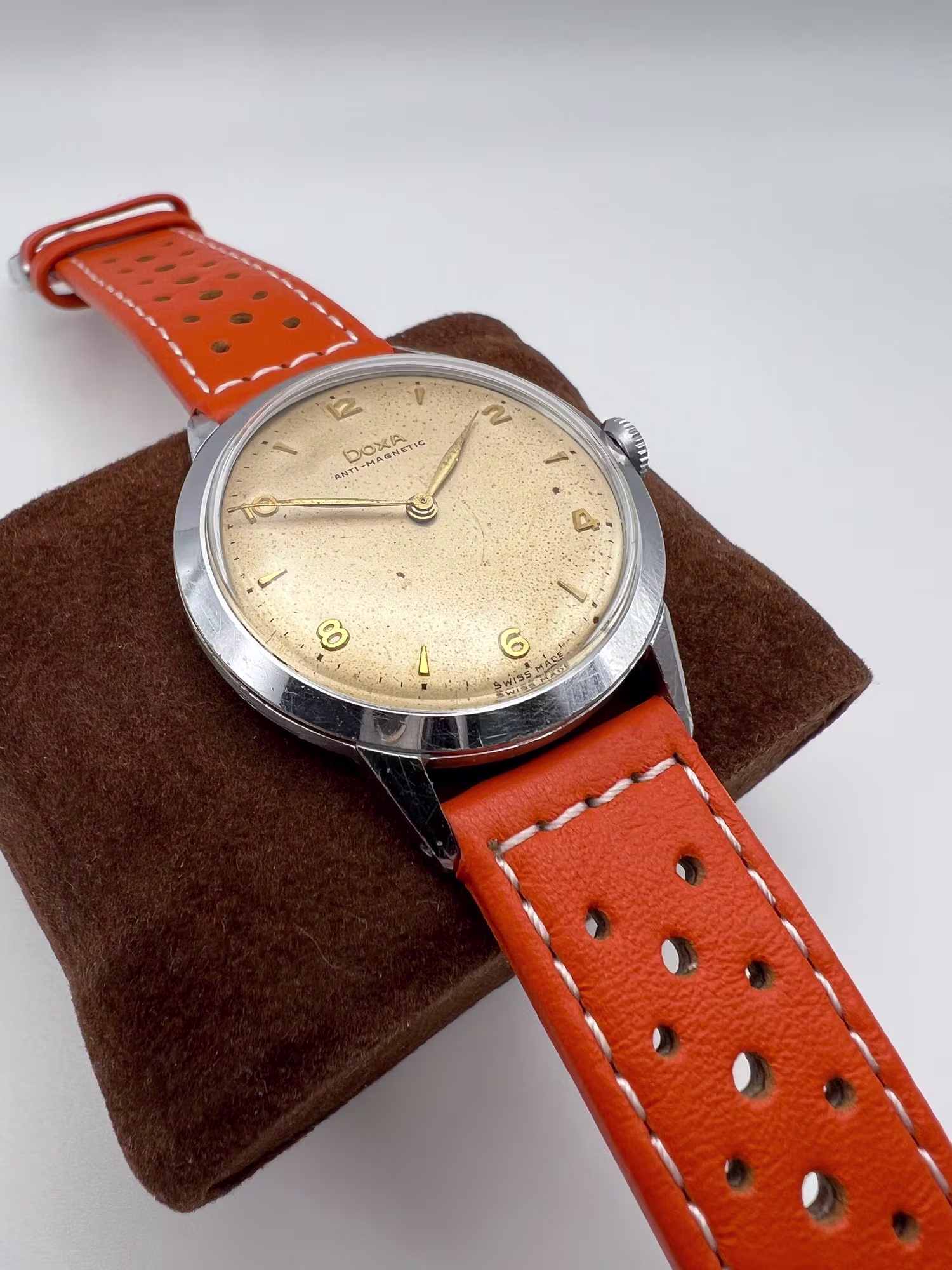 Doxa Calatrava Three-Hand Dress Watch, 1950s — dial straight on