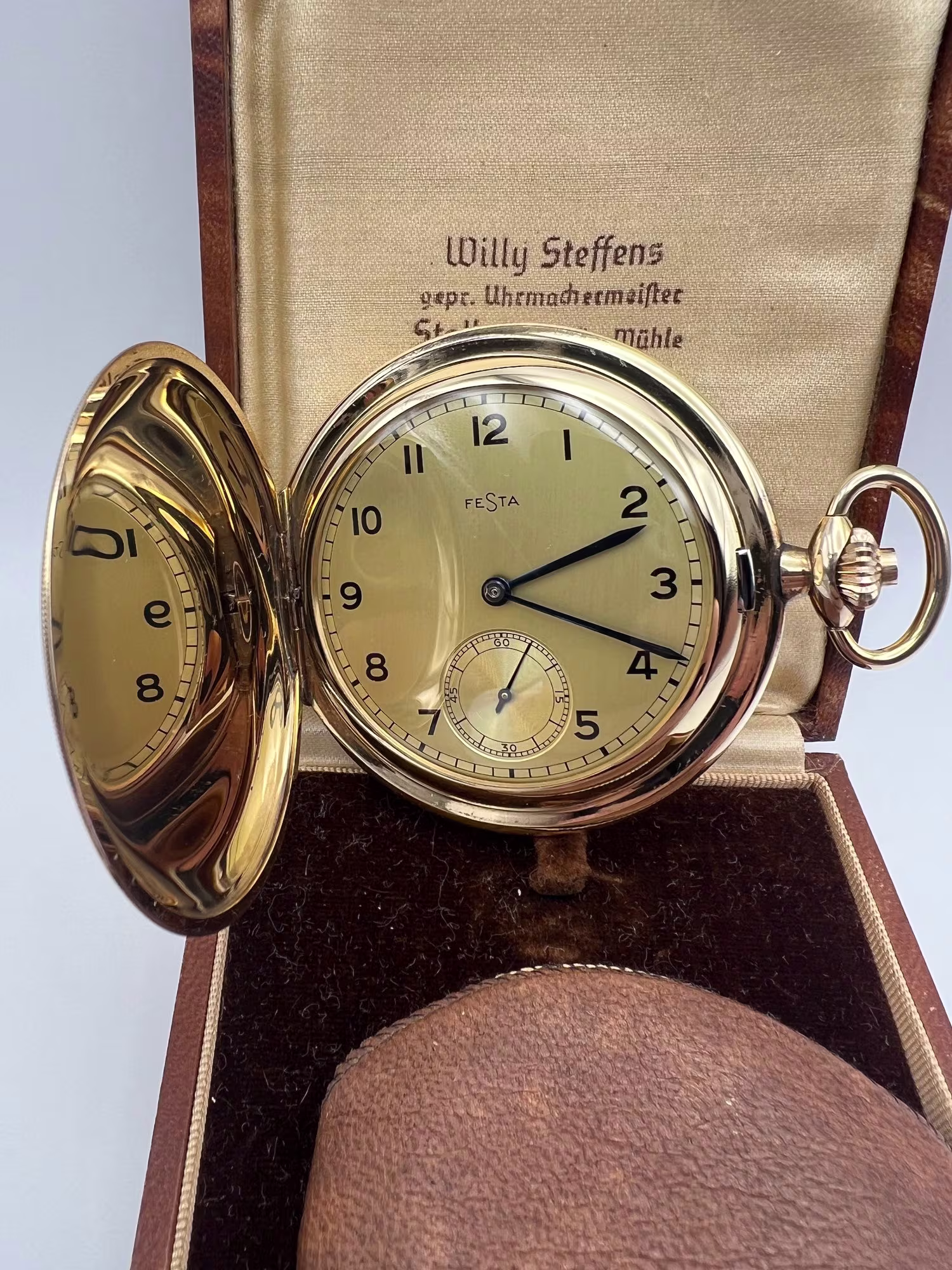 Dugena Festa Pocket Watch 1930s, dial straight on