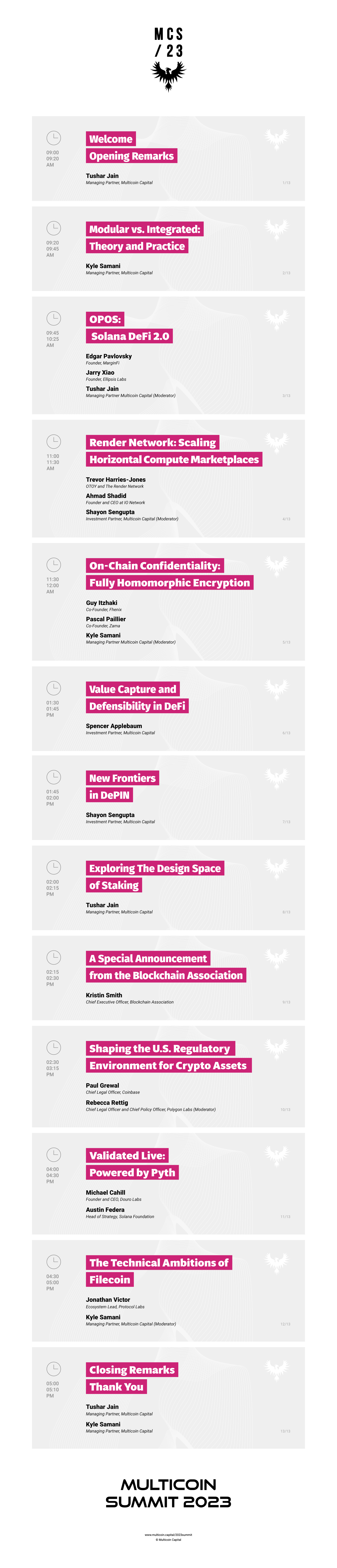 2023 Multicoin Summit Agenda 