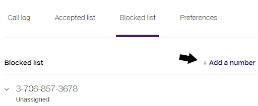 Blocked list