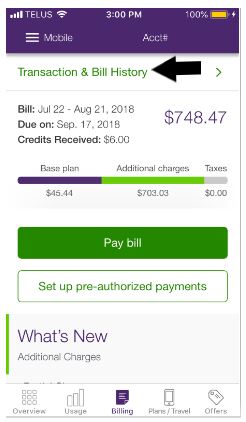 View And Download Your Bill | Support | TELUS Business