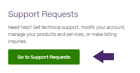 My TELUS - Go to Support Requests