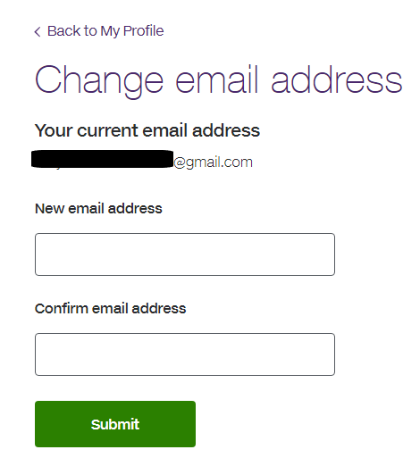 Change email address submit
