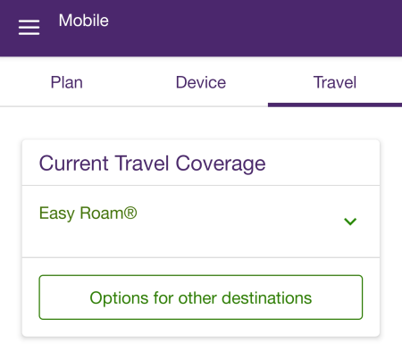 My TELUS App travel coverage