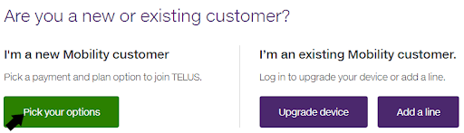 Order a new TELUS Business product or service / New Customer