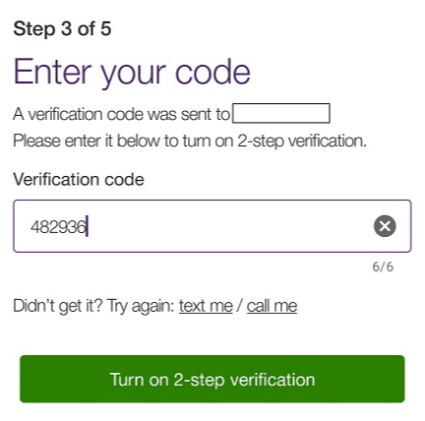 My TELUS 2FA Enter verification code