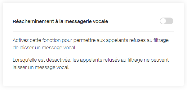 Voicemail Redirect FR