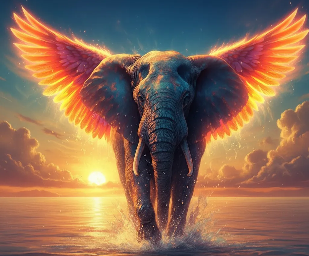 Phoenix with elephant