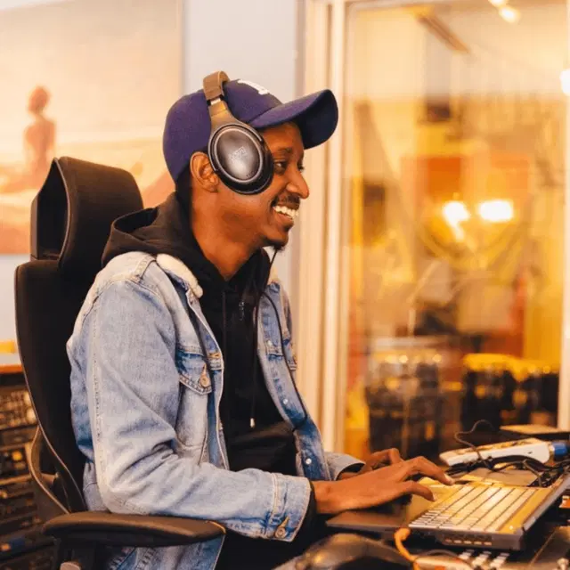 Hendrick Sam, Head of Sound Engineering at ADMI, at the mixing console