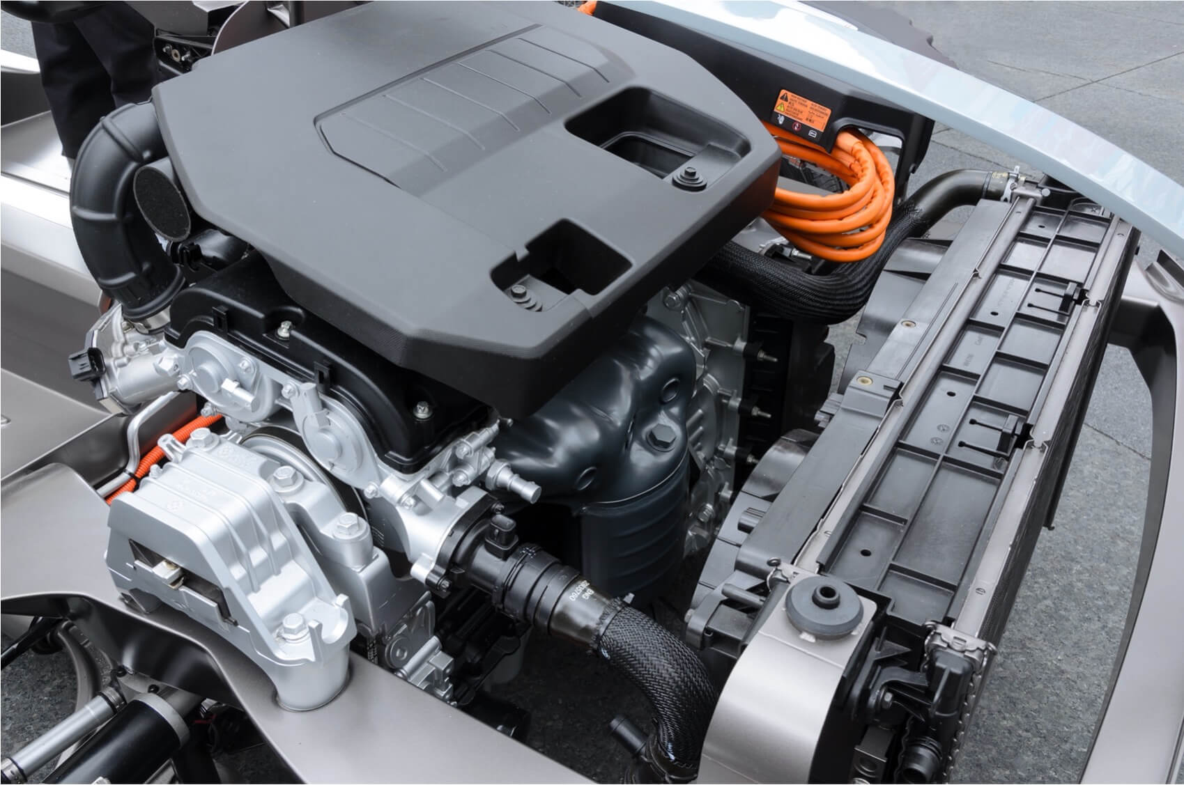 Autoserve inside EV bonnet