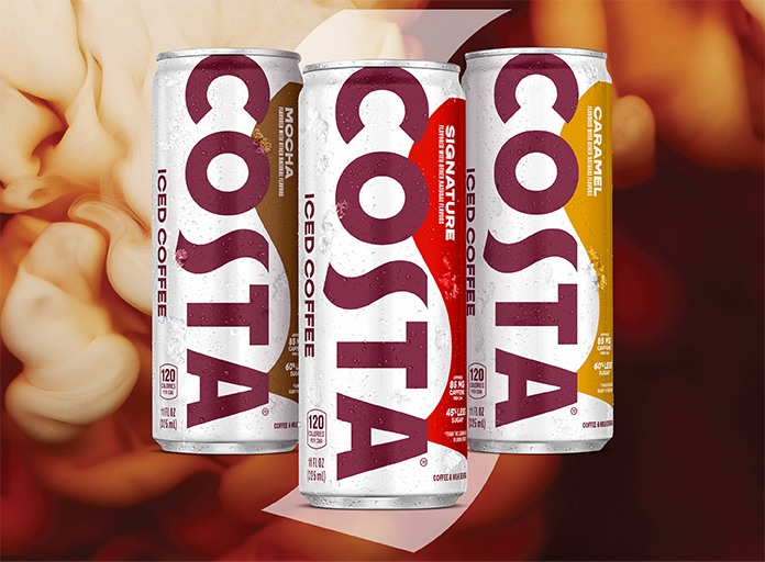 Picture of three cans of Costa Coffee ready to drink Iced Coffee