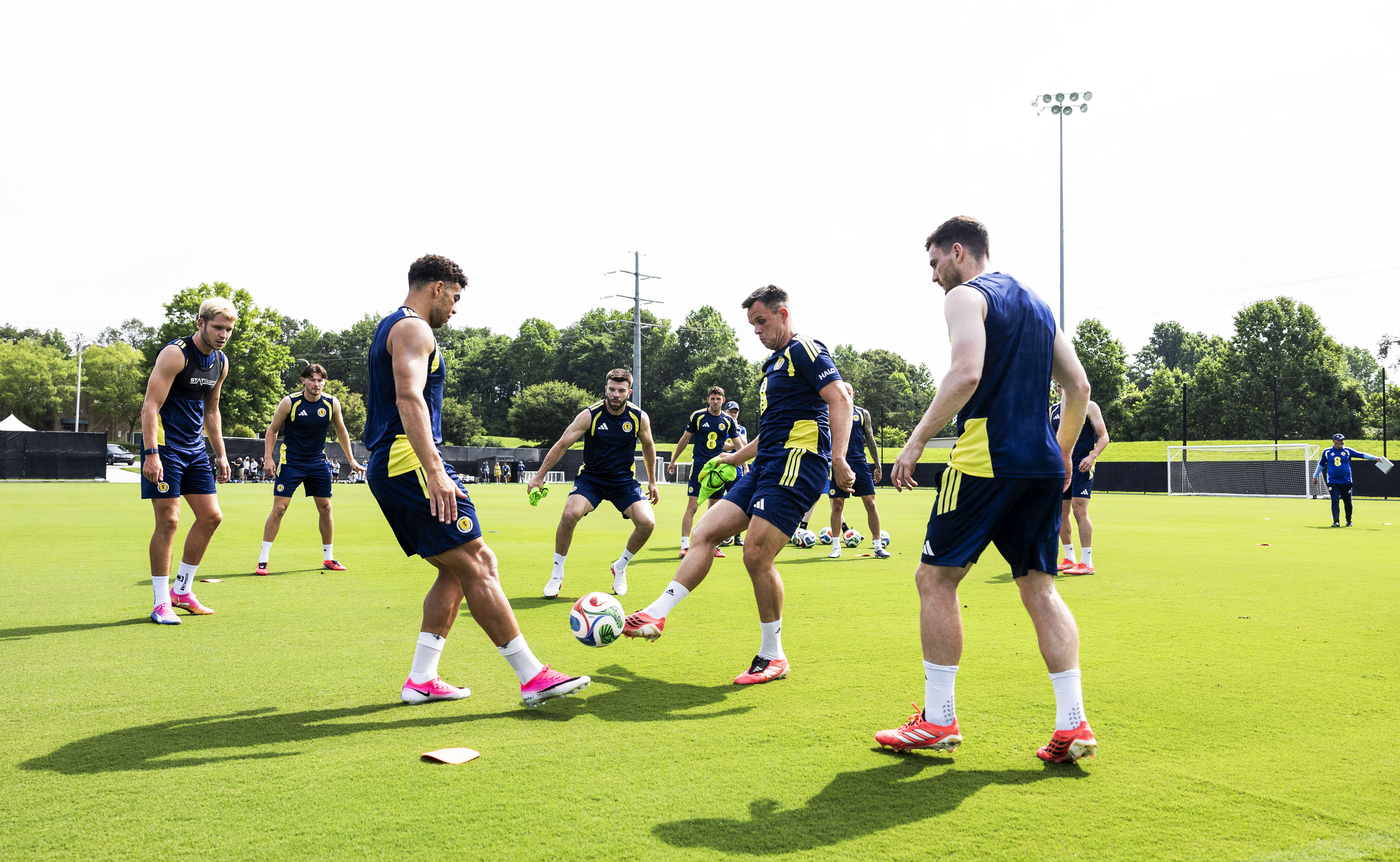 Scotland's players train in the heat in Charlotte ahead of the World Cup opener