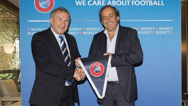 Image: McRae and Platini discuss 2020 vision at UEFA HQ [Migrated]