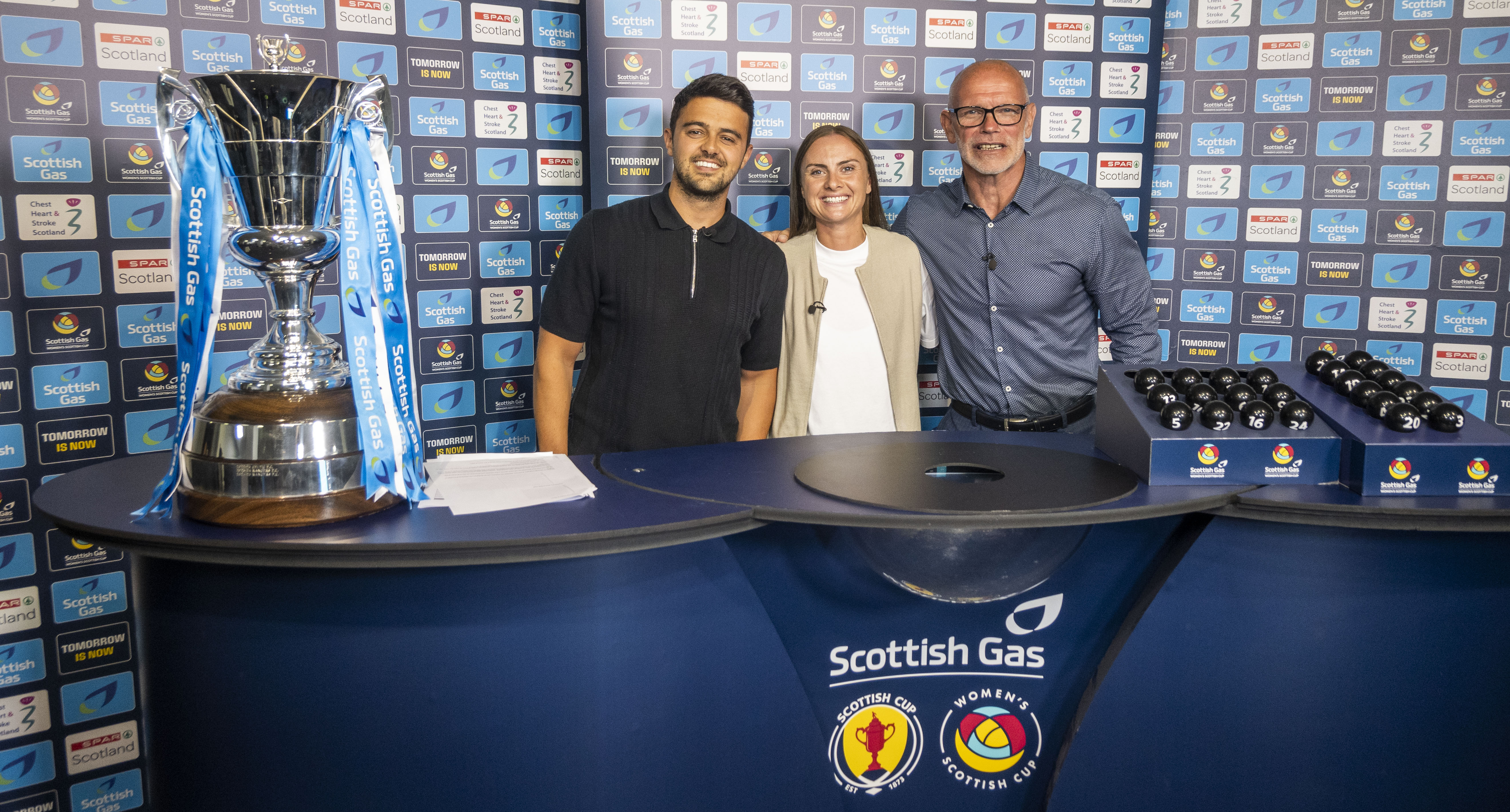 Image: John Hughes and Kirsty Howat make Scottish Gas Scottish Cup Preliminary Round Draws at Hampde