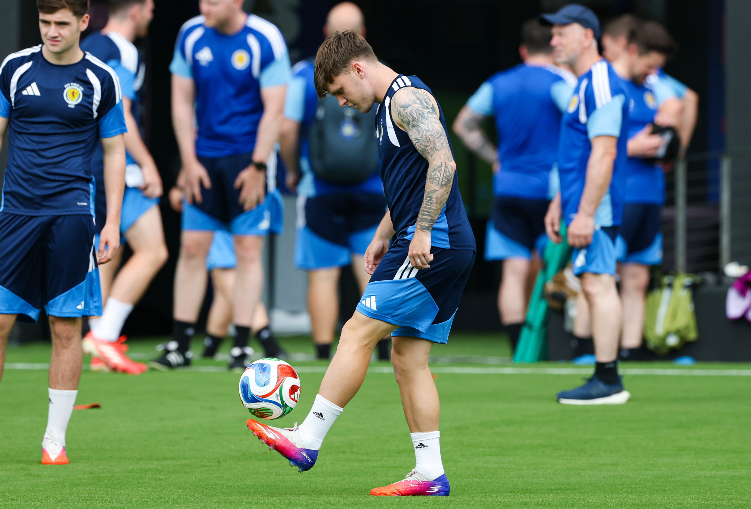 FORT LAUDERDALE, UNITED STATES - JUNE 23: Ben Gannon-Doak during a Scotland MD-1 training session at Chase Stadium, on June 23, 2026, in Fort Lauderdale, United States. (Photo by Craig Williamson / SNS Group)