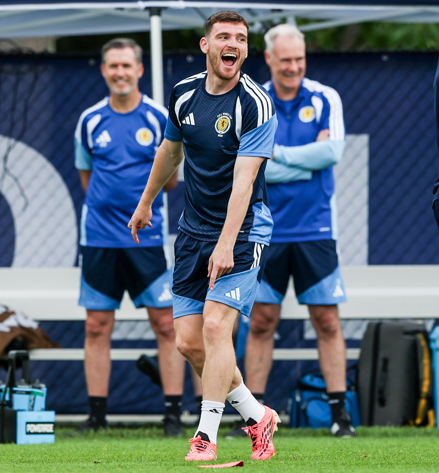 FOXBOROUGH, UNITED STATES - JUNE 18: Andy Robertson during a Scotland MD-1 training session at the Revolution Training Centre, on June 18, 2026, in Foxborough, United States. (Photo by Craig Williamson / SNS Group)