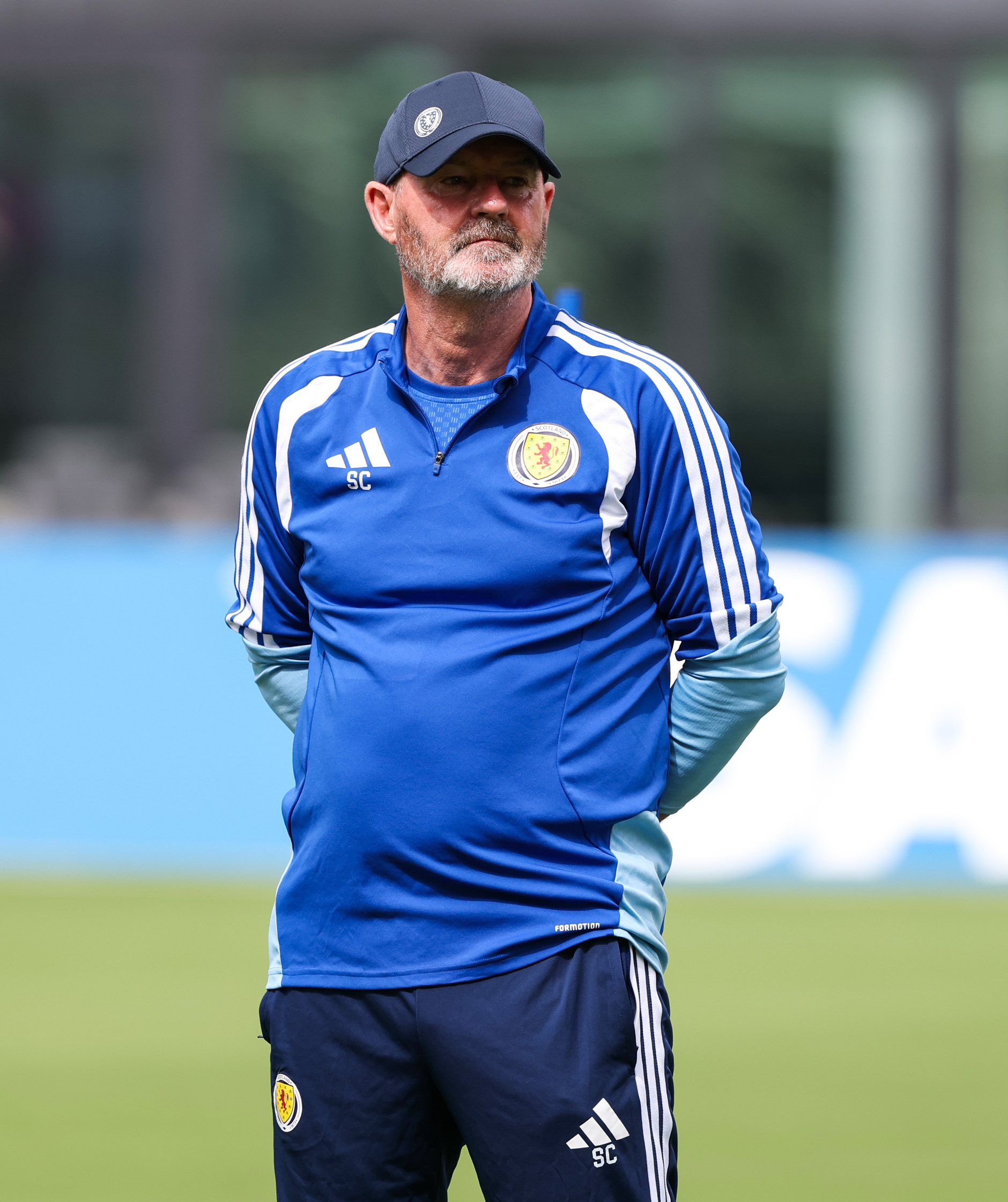 FORT LAUDERDALE, UNITED STATES - JUNE 23: Scotland Head Coach Steve Clarke during a Scotland MD-1 training session at Chase Stadium, on June 23, 2026, in Fort Lauderdale, United States. (Photo by Craig Williamson / SNS Group)