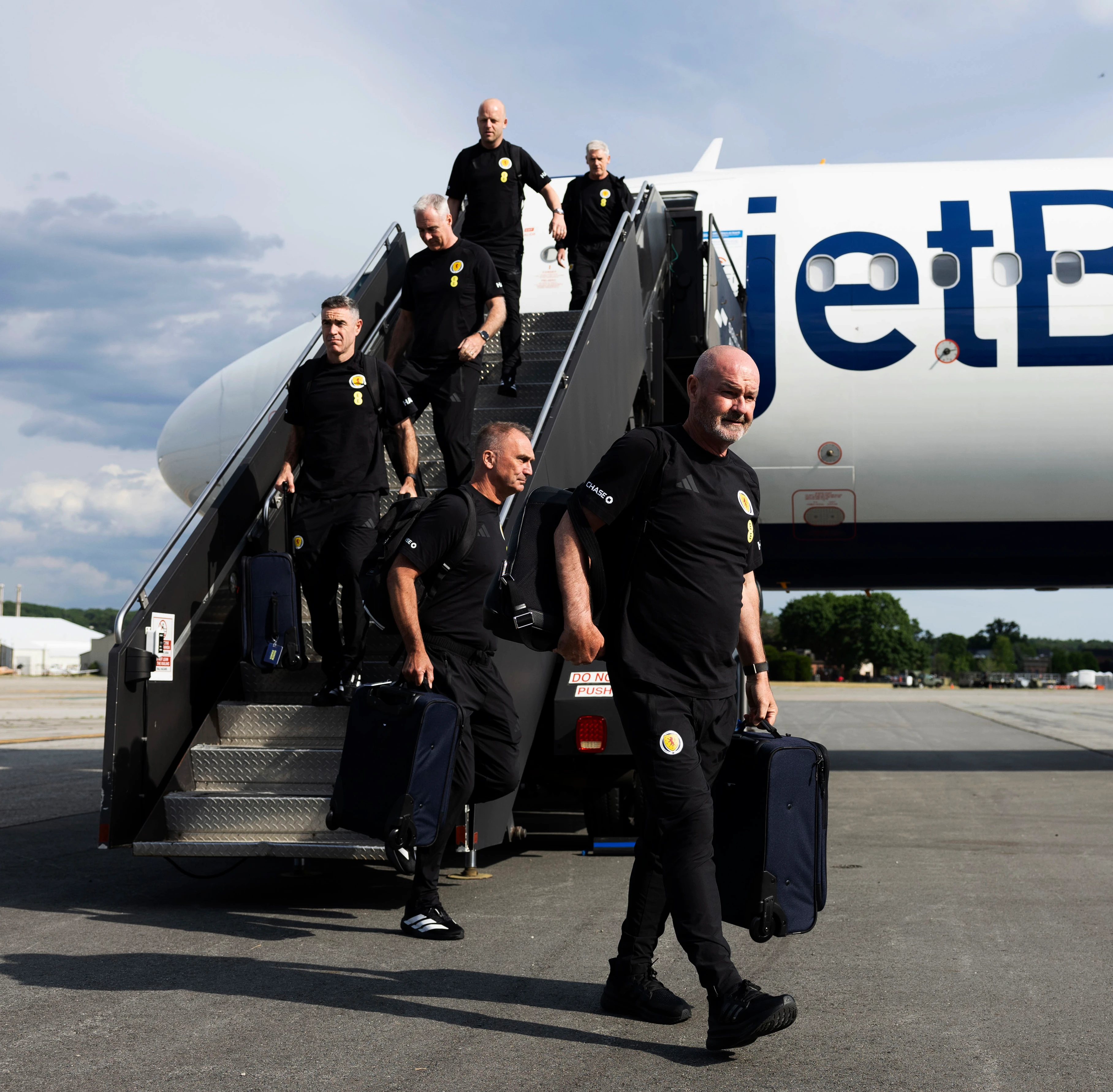 BOSTON, UNITED STATES - JUNE 17: Head coach Steve Clarke is pictured as the Scotland squad arrive in Boston ahead of their FIFA World Cup match against Morocco, on June 17, 2026, in Boston, United States. (Photo by Craig Foy / SNS Group)