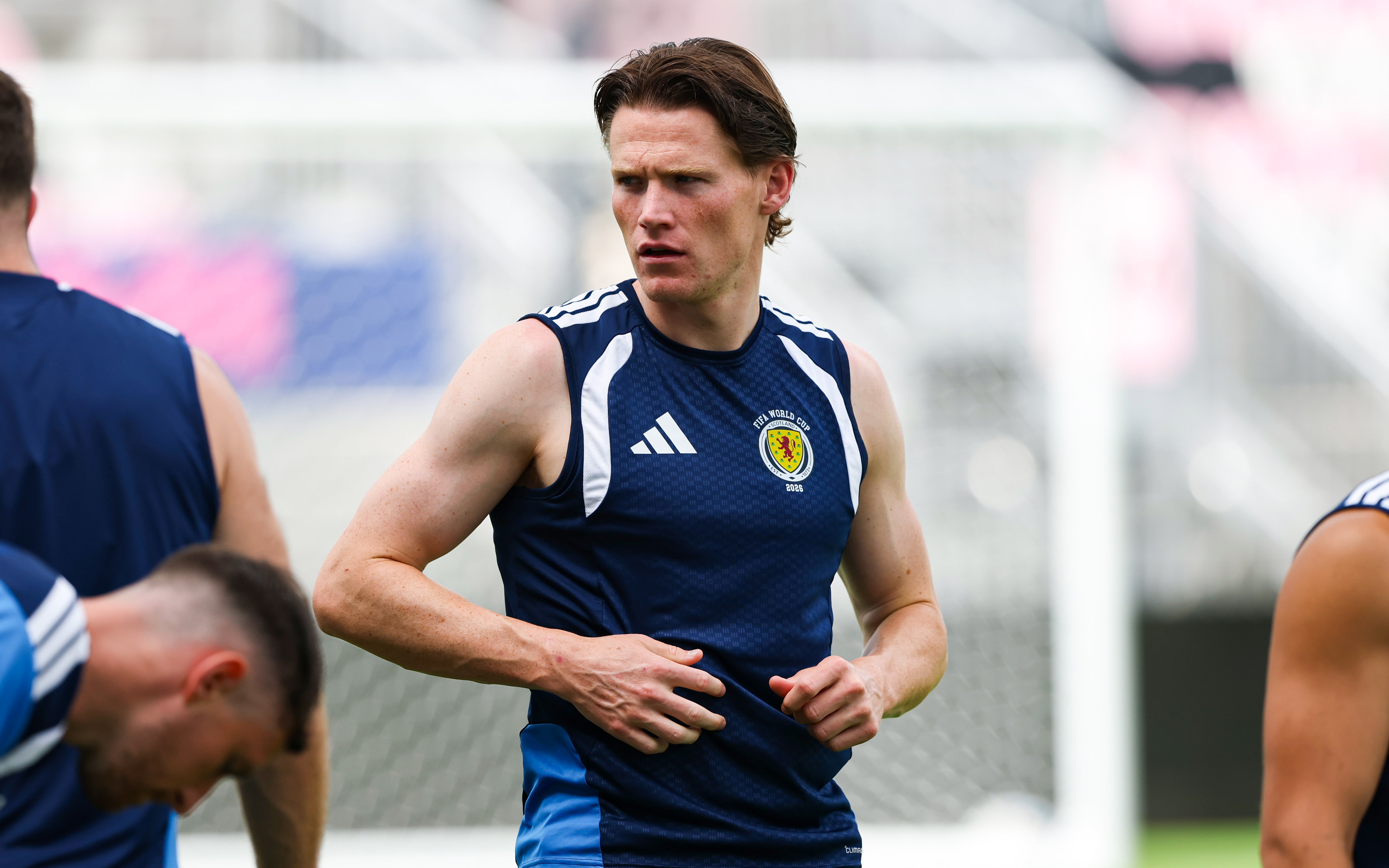 FORT LAUDERDALE, UNITED STATES - JUNE 23: Scott McTominay during a Scotland MD-1 training session at Chase Stadium, on June 23, 2026, in Fort Lauderdale, United States. (Photo by Craig Williamson / SNS Group)