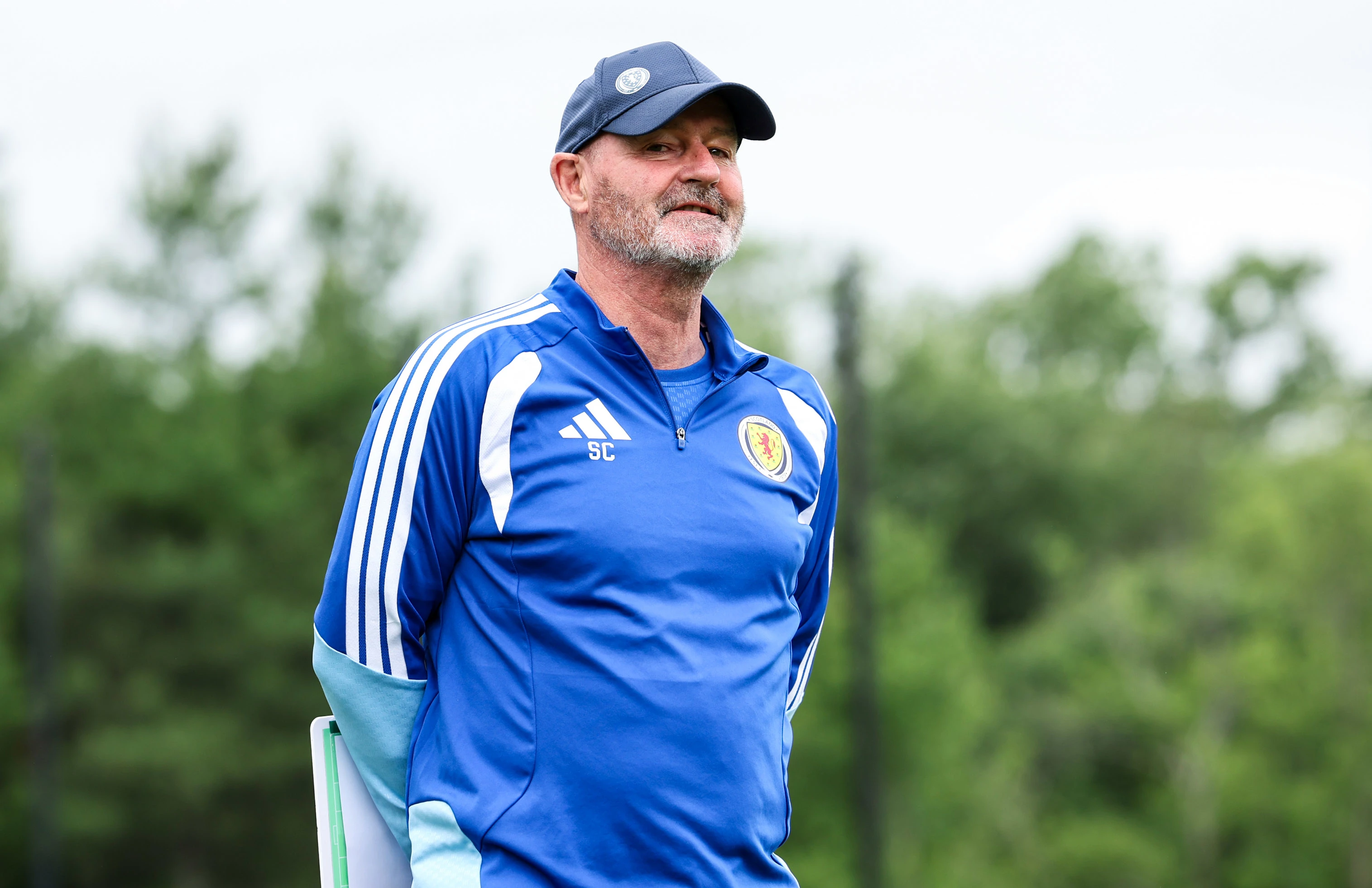 FOXBOROUGH, UNITED STATES - JUNE 18: Head coach Steve Clarke during a Scotland MD-1 training session at the Revolution Training Centre, on June 18, 2026, in Foxborough, United States. (Photo by Craig Williamson / SNS Group)