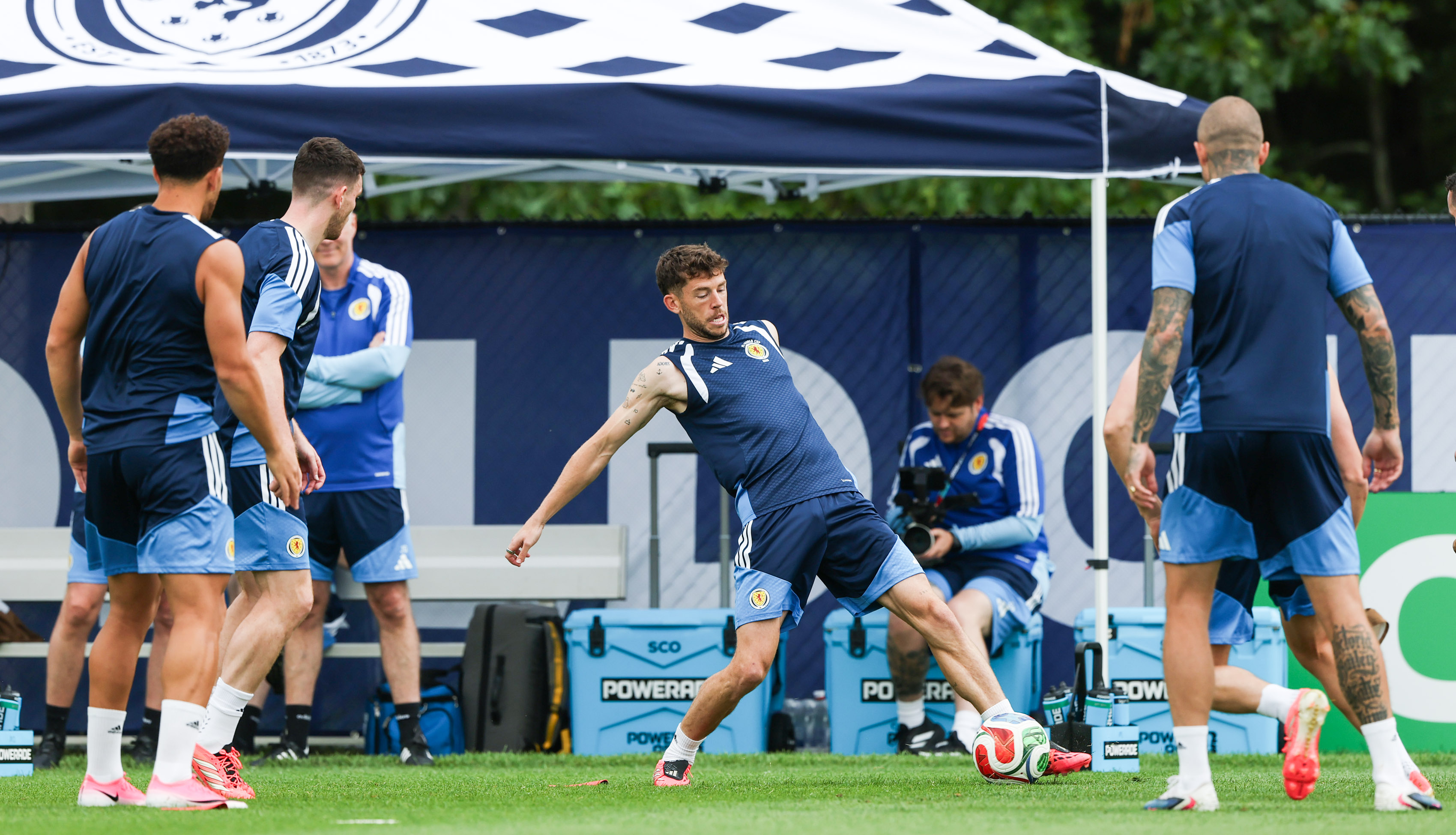 FOXBOROUGH, UNITED STATES - JUNE 18: Ryan Christie during a Scotland MD-1 training session at the Revolution Training Centre, on June 18, 2026, in Foxborough, United States. (Photo by Craig Williamson / SNS Group)