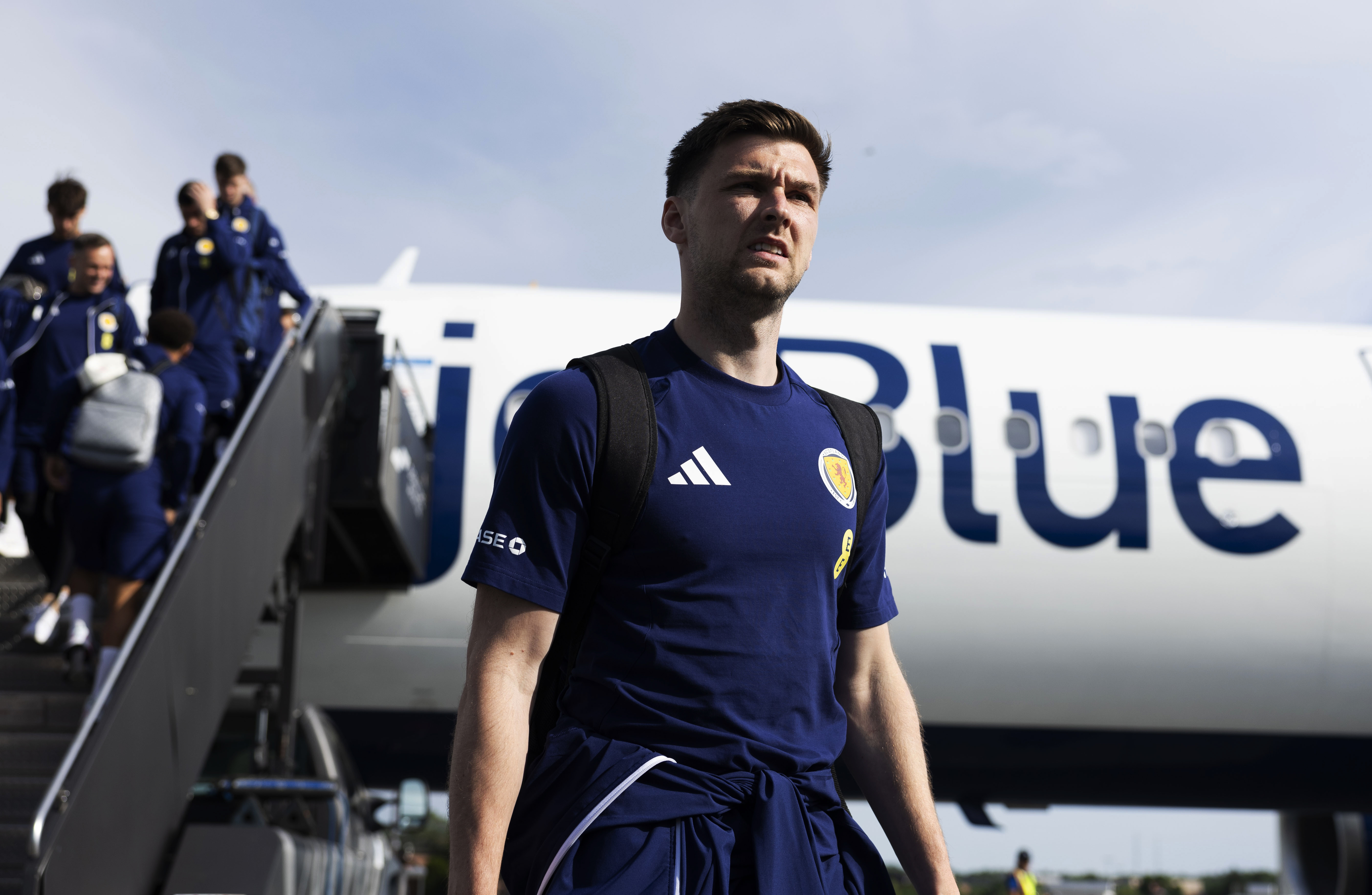 BOSTON, UNITED STATES - JUNE 17: Kieran Tierney is pictured as the Scotland squad arrive in Boston ahead of their FIFA World Cup match against Morocco, on June 17, 2026, in Boston, United States. (Photo by Craig Foy / SNS Group)