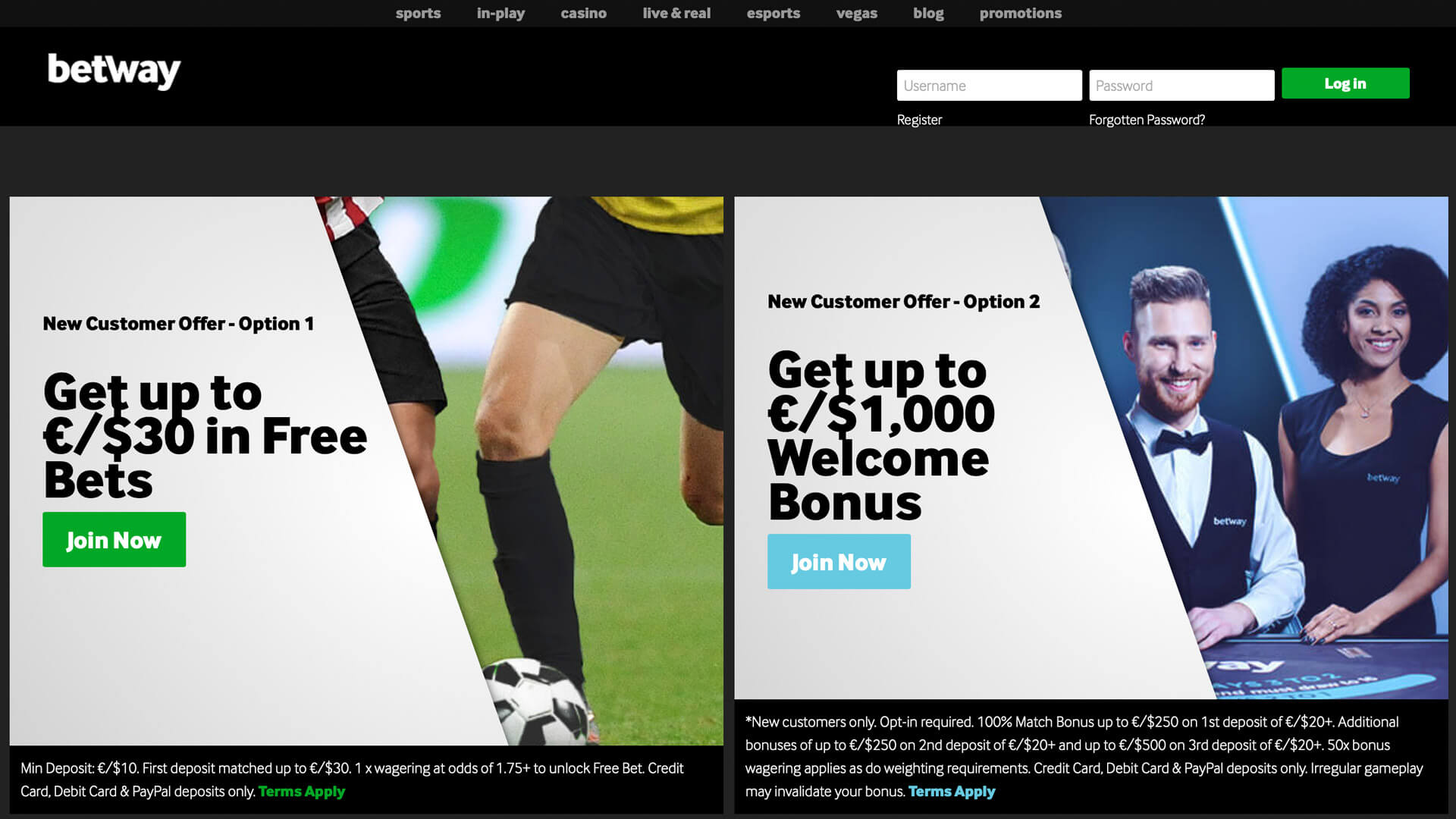 Betway Casino Welcome Offer