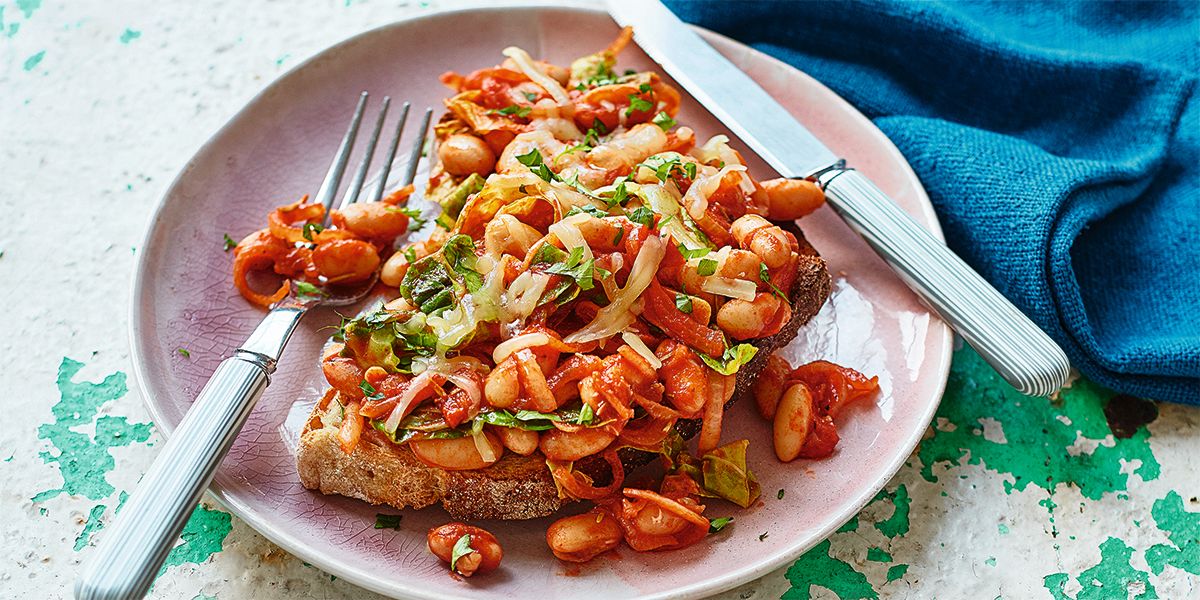 Beans and greens on toast