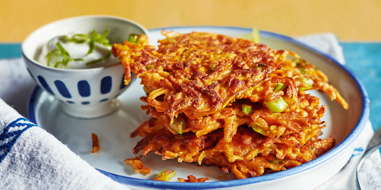 Carrot and coriander fritters