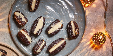 Rose & soft cheese stuffed dates