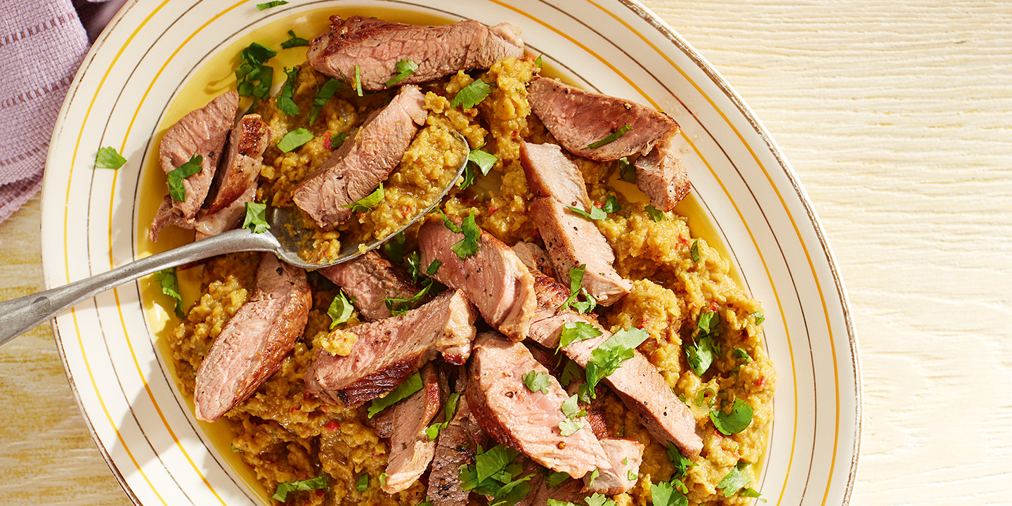 Lamb with spicy lentil mash Recipes Coop