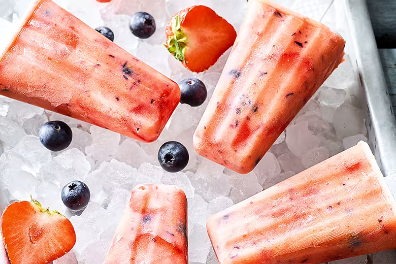 Fruit Lollies frozen with fruit 