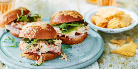 Smoky ham and cheese brioche rolls