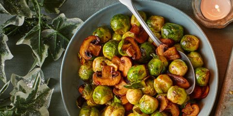 Brussels sprouts with smoky mushrooms