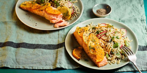 Honey-glazed citrus salmon