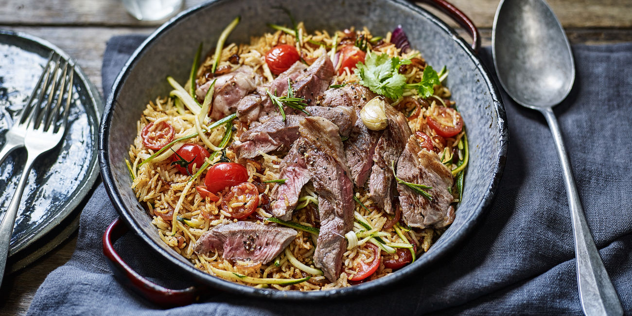 One-pot smoky lamb and rice 