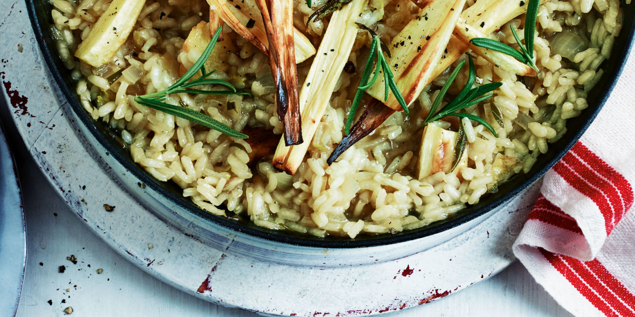 Parsnip and rosemary risotto