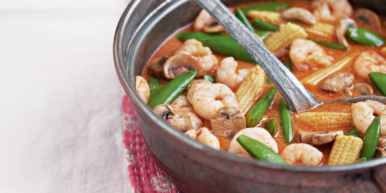 Thai red curry  with prawns