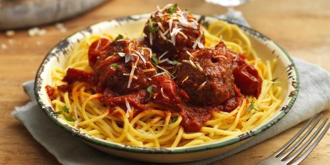 Meatballs with chilli and tomato sauce
