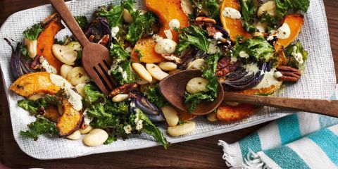 Warm butter bean and pesto salad