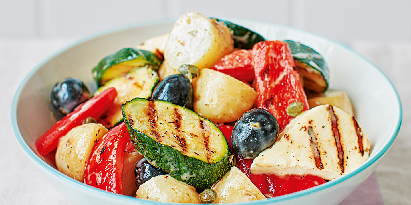 Jersey royal, halloumi and veg salad — Co-op